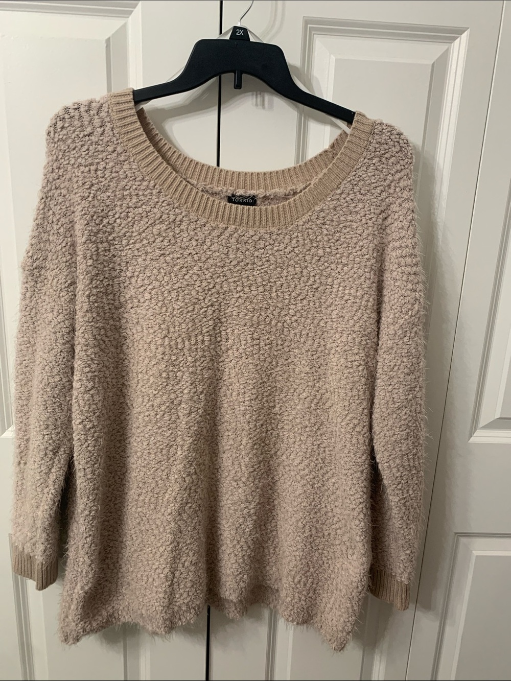 torrid Blush Taupe Cozy Textured Crewneck Sweater
